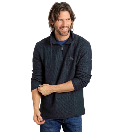 Weird Fish Heren Cruiser Macaroni Quarter Zip Pullover (Marine) - Image 3