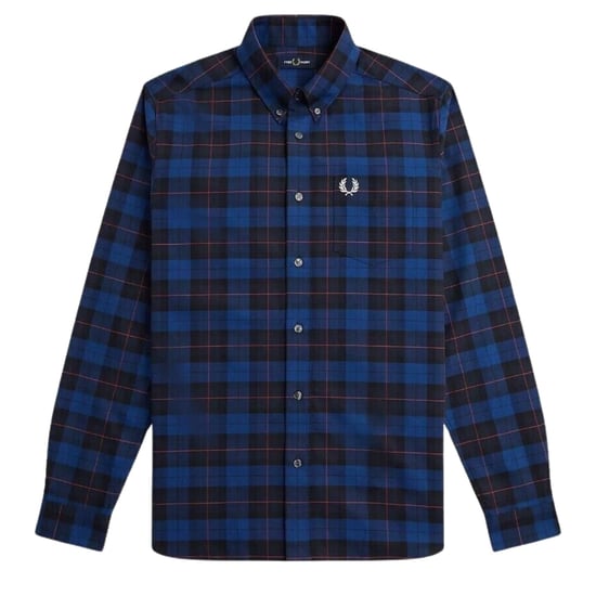 Fred Perry Long Sleeve Navy Blue Tartan Shirt