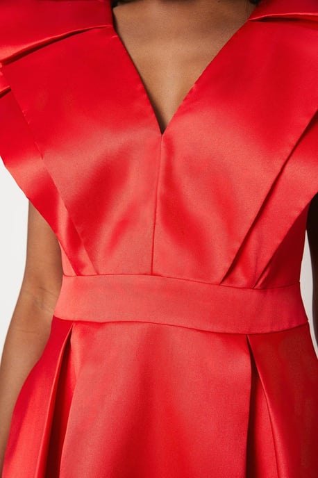 Frill Sleeve V Neck Midi Dress - Image 5