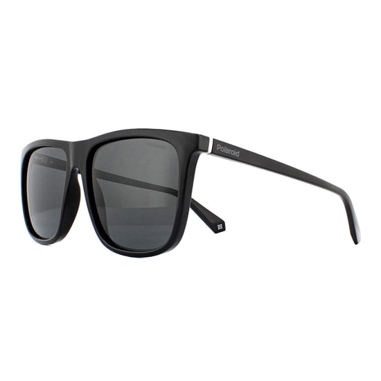 Polaroid Square Mens Black Grey Polarized Sunglasses