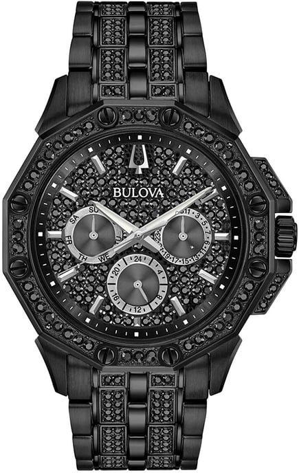 Bulova Crystal Octava Heren Zwarte Horloge 98C134 - Image 1