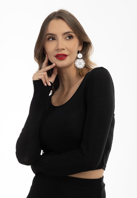faina cropped jersey top