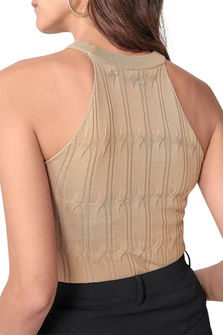 Fine Cable Knit Vest Top