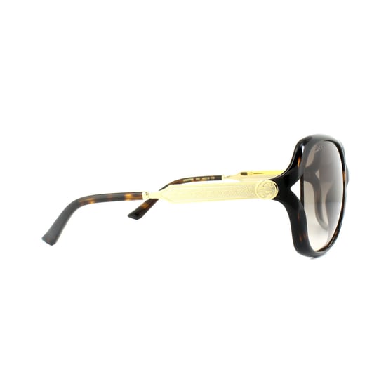 Gucci Sunglasses 0076S 003 Havana Gold Brown Gradient
