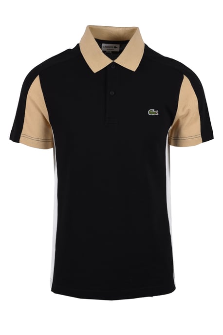 Men's Lacoste Regular Fit Colour-Block Polo Shirt in Black - Image 1