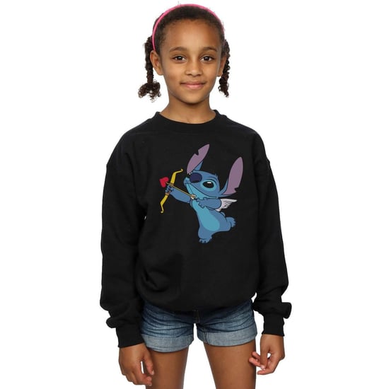 Disney Girls Lilo And Stitch Stitch Cupid Valentines Sweatshirt (Black)