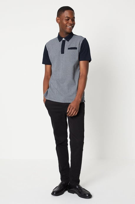 Mono Panelled Puppytooth Polo