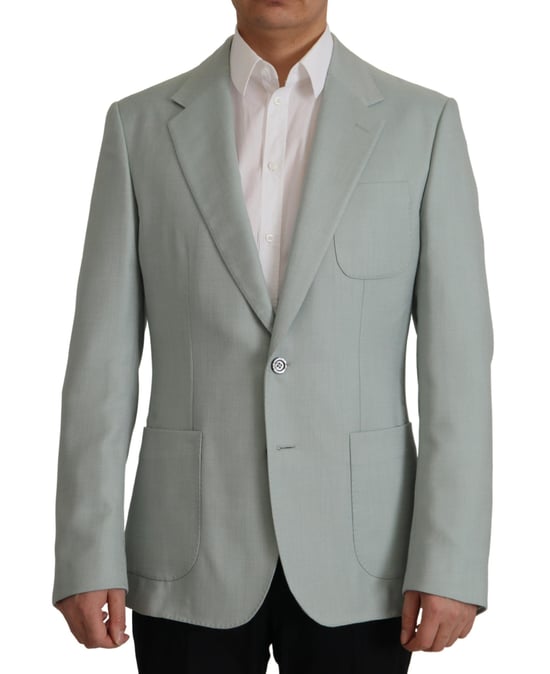 Dolce & Gabbana Light Green Cashmere Silke Herrblazer - Image 1