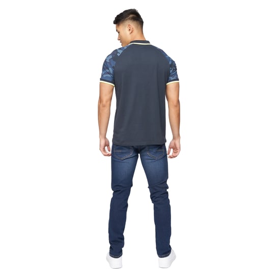 Crosshatch Mens Cramdark Camo Polo Shirt (Navy) - Image 2