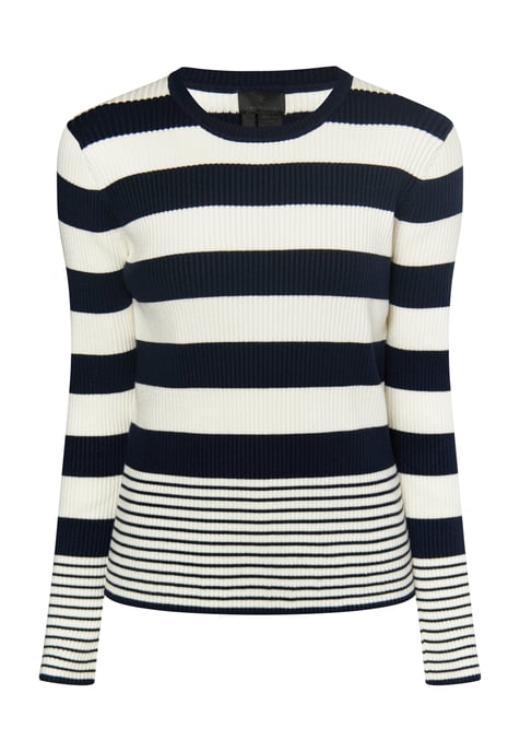 Dreimaster Knitted pullover women marine wool white - Image 1
