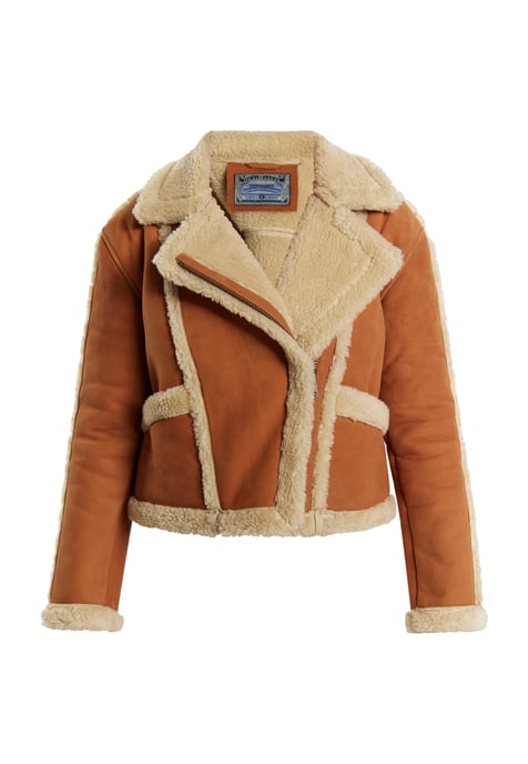 Dreimaster Leren bikerjack Dames cognac - Image 1