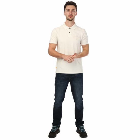 Men's Timberland EK+ Short Sleeve Polo Shirt in White