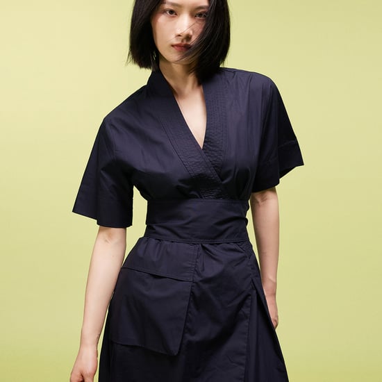 Cotton kimono wrap dress