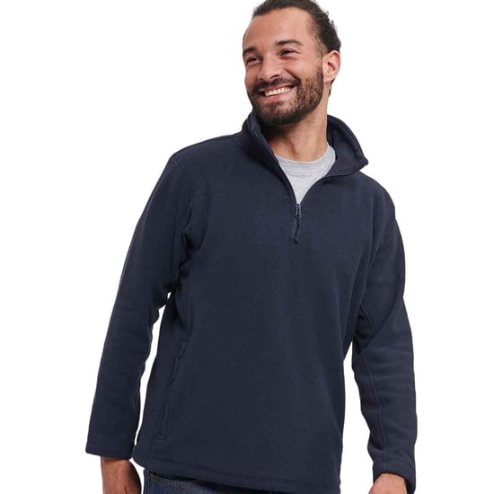 Russell Mens Zip Neck Outdoor Fleece Top (French Navy) - Image 4