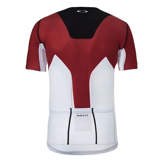 Oakley Short Sleeve Zip Up Black Red Mens Cycling T-Shirt 434144 465