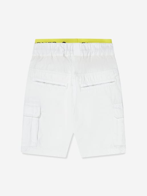 Aigner Boys Embroidered Bermuda Shorts in White