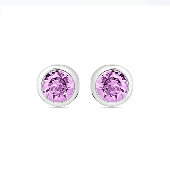 Luxenter Essential-örhängen i 925 sterling silver och ametistzirkonia med rodiumpläterad yta - Image 1