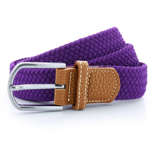 Asquith & Fox Heren Geweven Braid Rekbare Riem (Paars) - Image 1