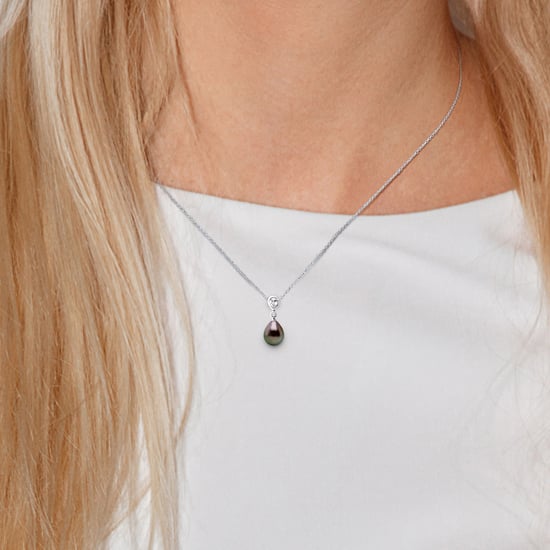 DIADEMA - Necklace - Tahitian Pearl - Silver