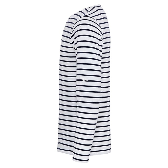 Premier Mens Long John Roll Sleeve Tee (White/Navy) - Image 3