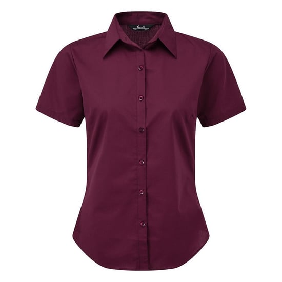 Premier Popeline blouse met korte mouwen / Gewoon werkoverhemd (Aubergine) - Image 1
