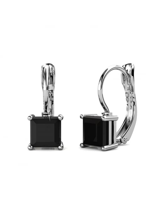 Parure et Coffret Square - Argenté et Noir - Image 3