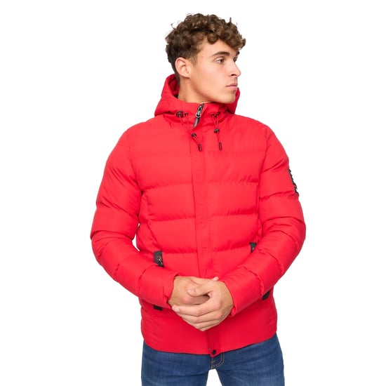 Crosshatch Mens Kampleys Embossed Padded Jacket (Red) - Image 1