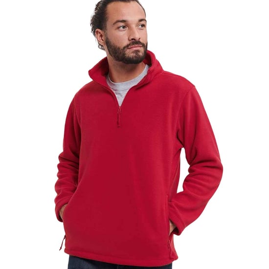 Russell Mens Zip Neck Outdoor Fleece Top (Classic Red) - Image 4
