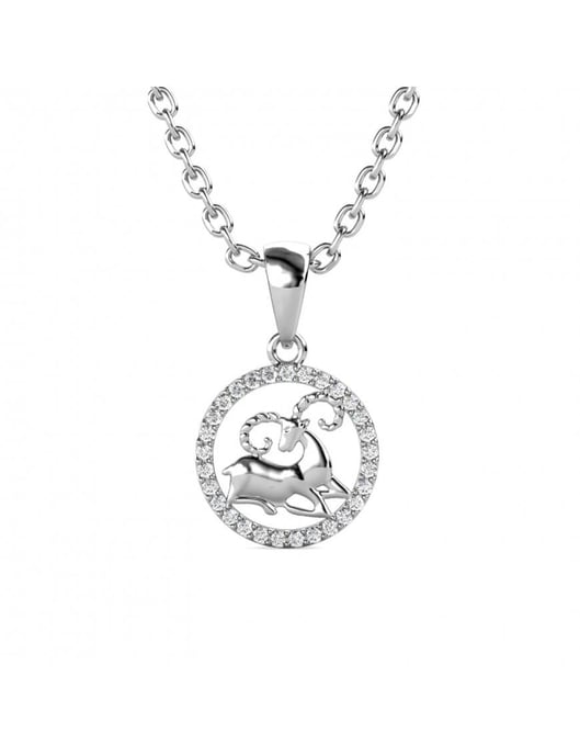 Aries Zodiac-hänge - silver och kristall - Image 1
