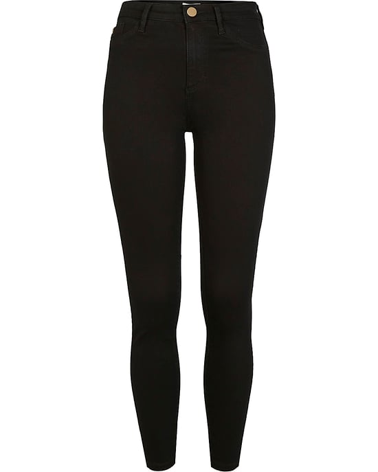 River Island Womens Skinny Jeans Black Molly Mid Rise