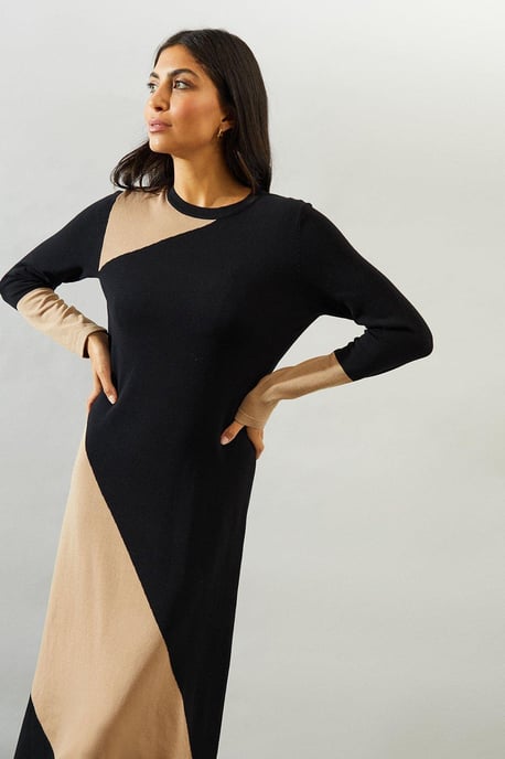 Colourblock Knitted Midi Dress - Image 2