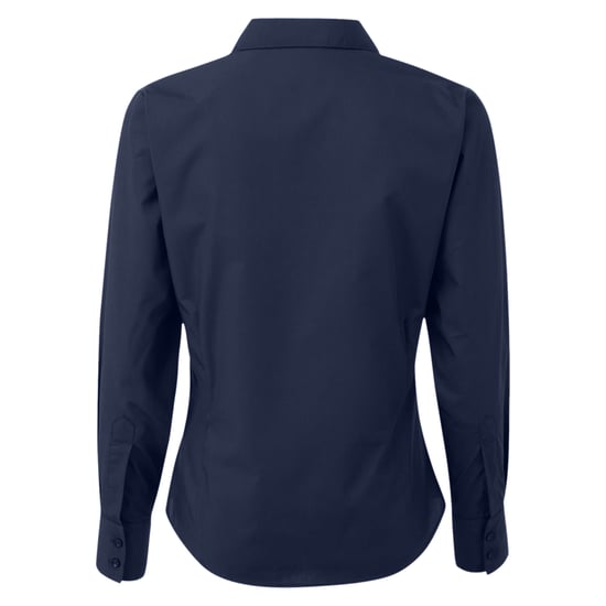 Premier Dames/Dames Popeline Blouse met Lange Mouwen (Marine) - Image 2