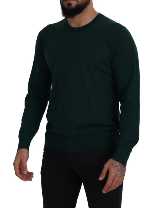 Dolce & Gabbana Grön Cashmere Rundhals Tröja Herrsweater - Image 2