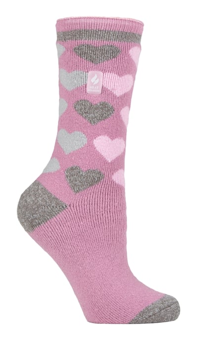 Heat Holders Lite - Womens Insulated Thermal Socks | Multiple Designs Including Argyle Stripes Hearts Stars | Warm Socks for Winter - Mauve (Paris) - Image 1