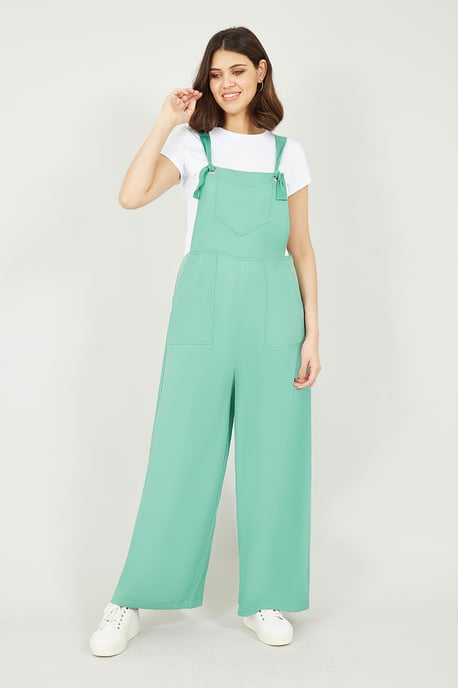 Yumi Mint Green Pocket Dungarees