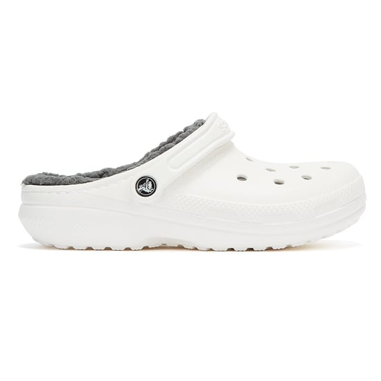 Crocs Classic Lined Womens White / Grey Clogs - Image 5