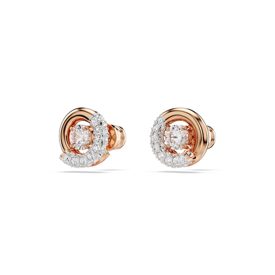 Swarovski 'Dextera' Dames Goudkleurige Metalen Stud Oorbellen - Roze 5692258 - Image 3