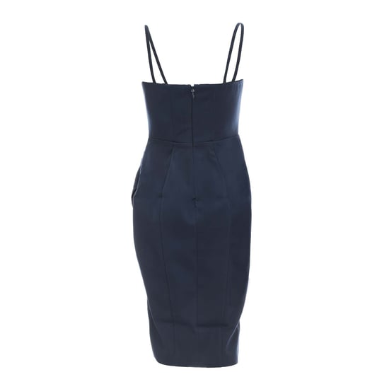 Women's Lavish Alice Strap Ruched Midi Dress in Navy