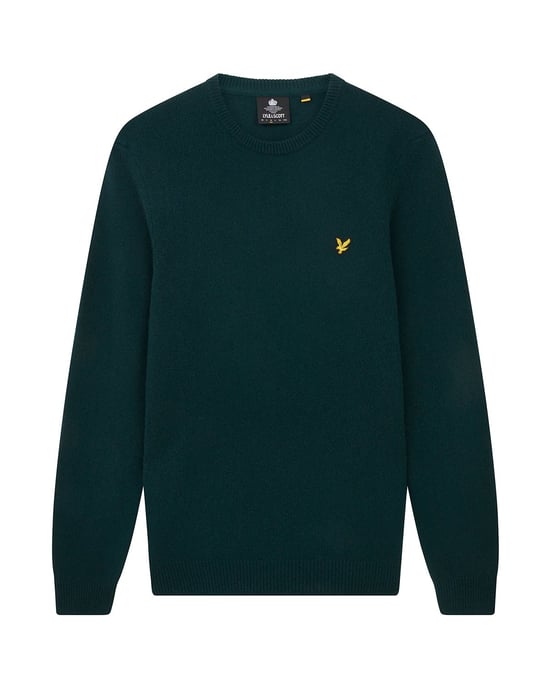 Lyle & Scott Katoenen Merino Trui met Ronde Hals in Groen - Image 5