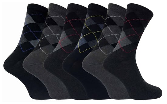 6 pairs mens formal patterned coloured dress cotton socks - Image 2