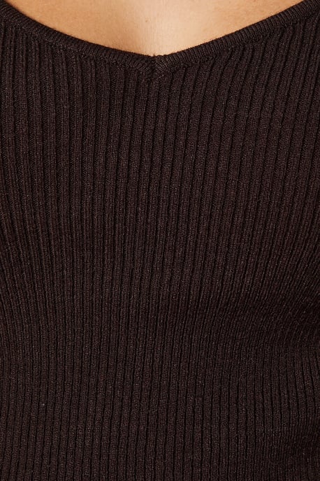 Sweetheart Neck Wide Sleeve Rib Top