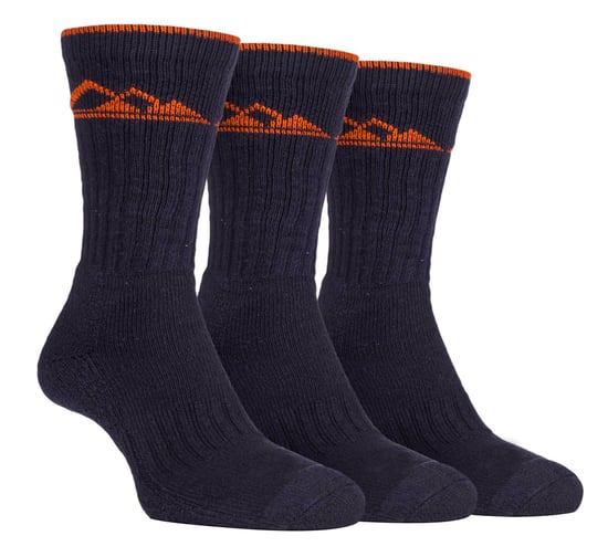 3 Pairs Mens Heavy Cushioned Breathable Outdoor Cotton Hiking Socks - Image 1