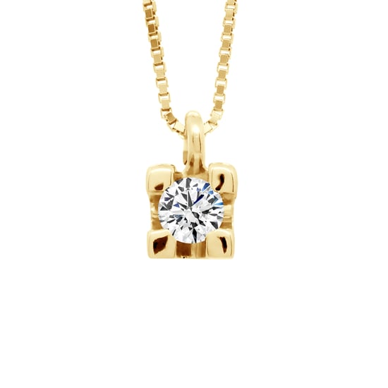 DIADEMA - Necklace with Diamonds - Yellow Gold Venetian Chain