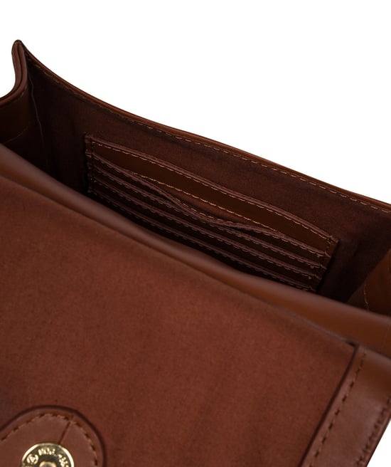 Erma' Caramel Leather Cross Body Bag