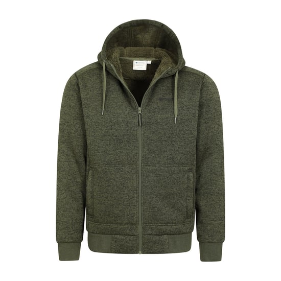 Mountain Warehouse Mens Nevis II Faux Fur Hoodie (Grön) - Image 5