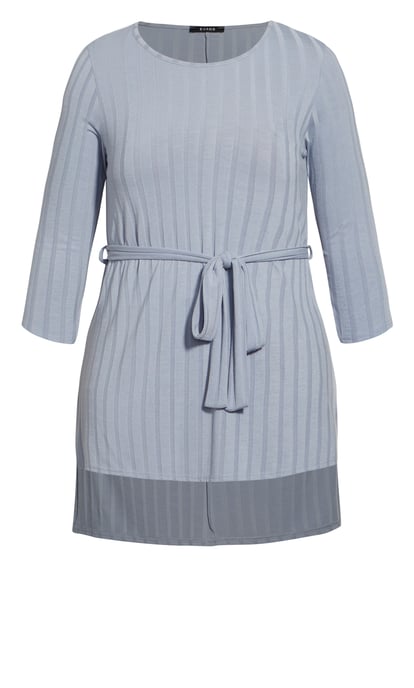 EVANS Women's Ribbed Belted Tunic - blue