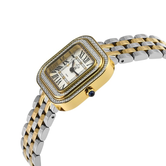 GV2 Bellagio Women's Swiss Made Diamond Silver-White Dial, Two toned SS/IPYG Bracelet Watch - Image 3