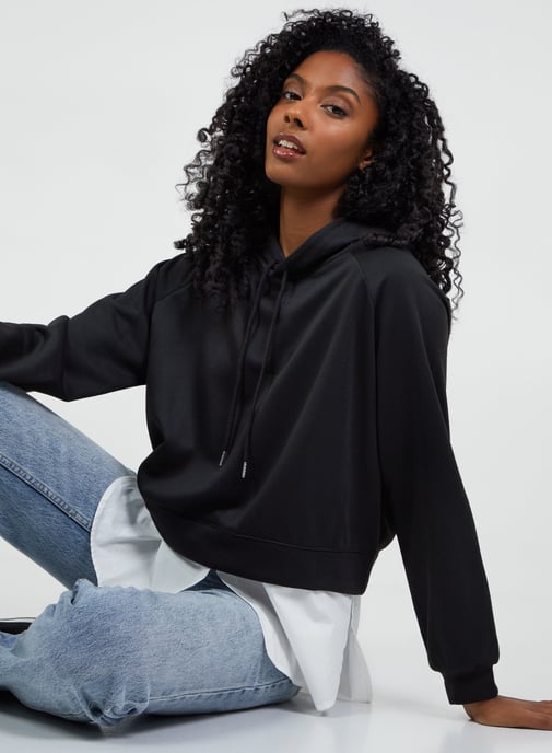 ENERGIZED - Shirt Hem Crop Hoodie