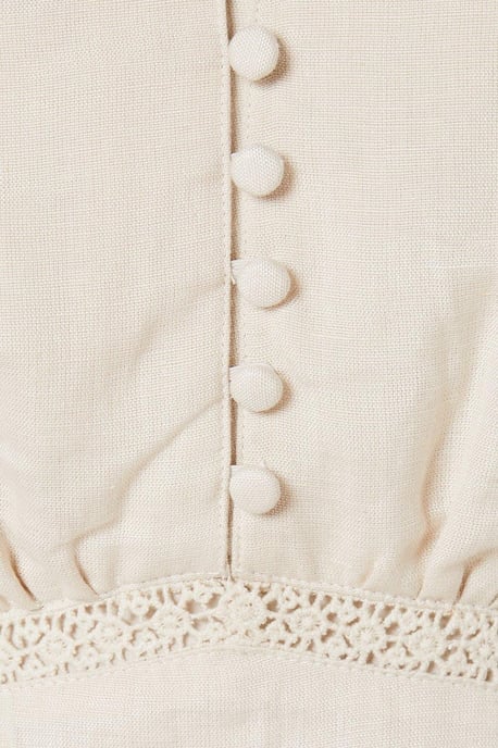 Tall Broderie Trim Button Front Midi Dress
