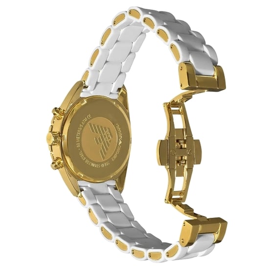 Emporio Armani Damklocka Kvarts vit guld - Image 3